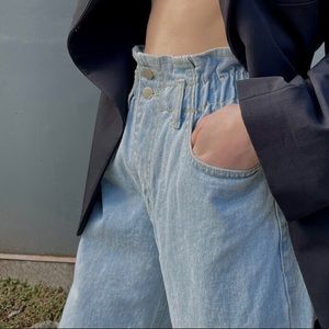 OAK + FORT Women's High Rise Jeans in Light Blue